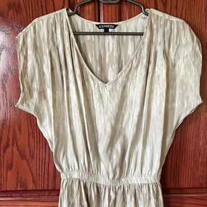 Lightweight white/tan hi-lo dress